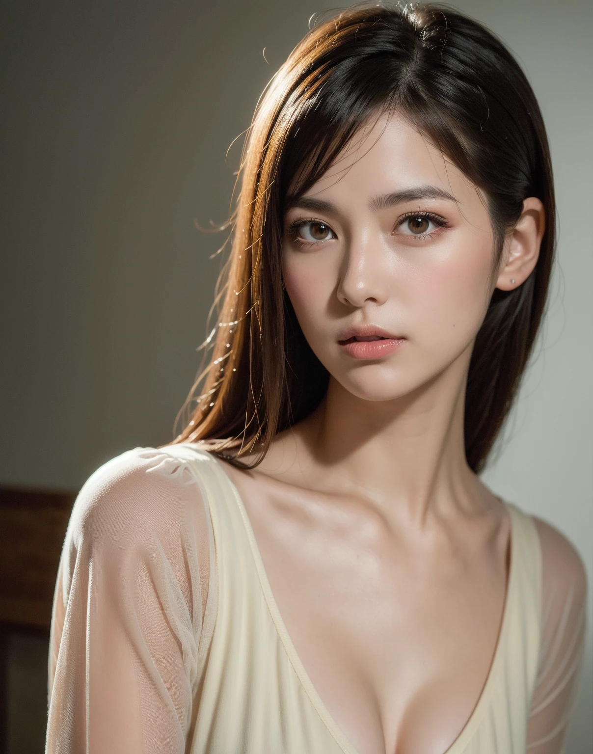 ((best quality, 8K, masterpiece: 1.3)), Key Points: 1.2, Perfect body beauty: 1.4, Hips: 1.2, ((Layered Hairstyle)), (street:1.3), White Dress: 1.1, Highly detailed face and skin textures, Beautiful eyes, Double eyelids, Skin Whitening, Long hair, (Residence: 1.3), whole body
