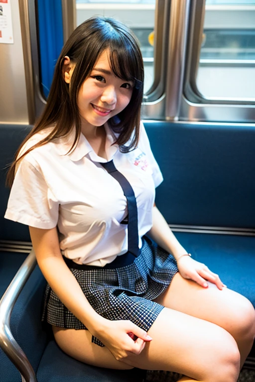 8K, RAW portrait (japanese woman),masterpiece、Photoreal:1.3、realistic, ultra high resolution, highest quality, real life photos ,( in the evening :1.1), ((((1 girl:1.5))))、(cute face:1.3)、日本の1 girl,((1 Japanese high school girl))、((1 real high school girl))、((Japanese high school uniform:1.6))、 cardigan,slender body、in the room、((sleeping on one's back:1.7)) big, beautiful, fine eyes, black hair,(Depth of written boundary:1.3)、 ((dark brown eyes:1.2))、(realistic skin texture:1.3)、(An immersive atmosphere:0.8、chiaroscuro:1.2) 、(show viewer:1.3)、((smile:1.3))、((from belowの天井:1.2))、((Shots))、((woman rolling up her skirt))、((from below:1.0))、((close-up of crotch:1.35))、((spread your legs to the side:1.4))、(((open shirt)))、((visible nipples)), pussy