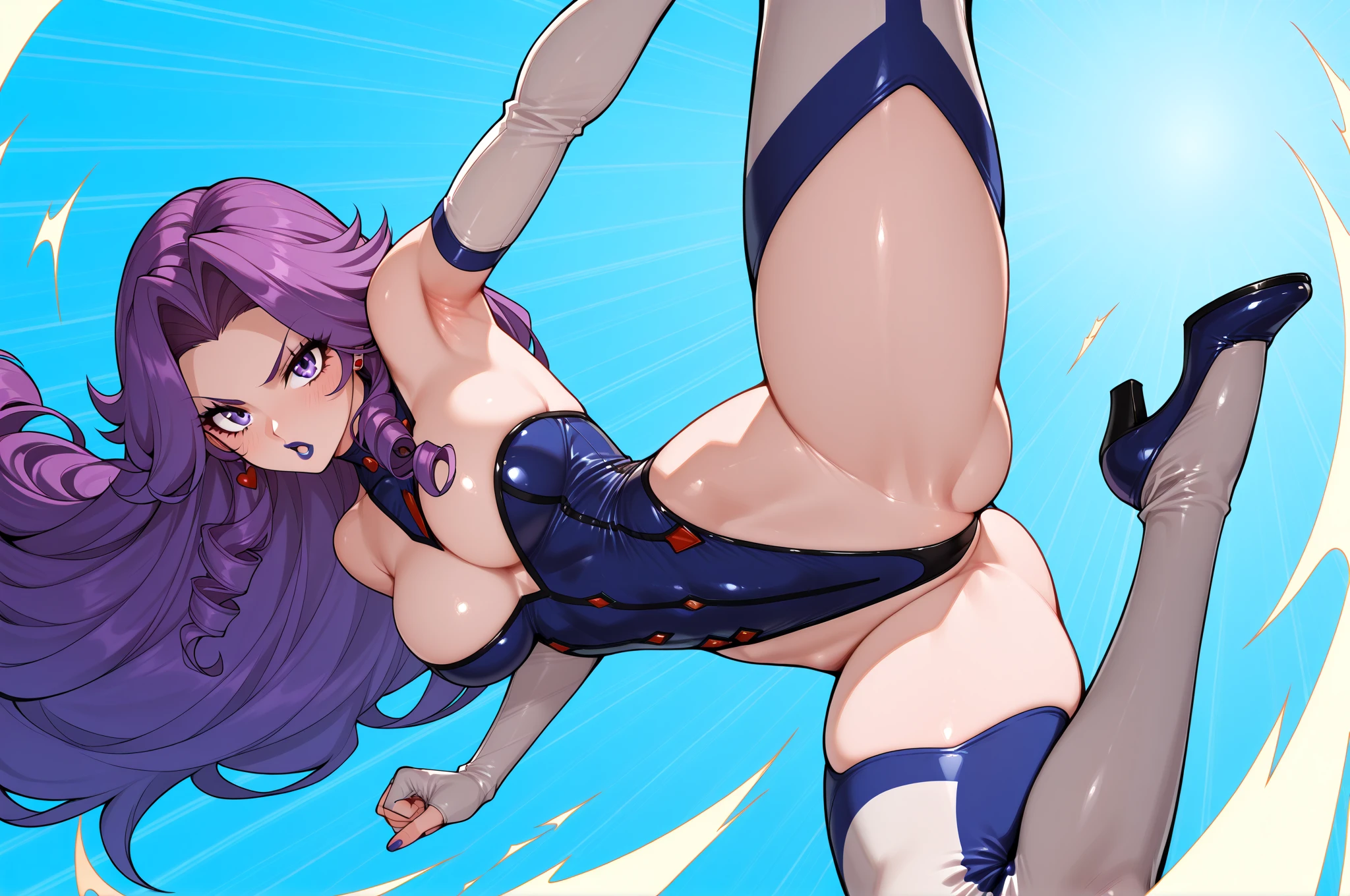 high quality、High resolution、16k、Sharp lines、Cute Face、Big Breasts、Beautiful feet、Beautiful face in every detail、Beautiful Eyes、Completely naked、(Dynamic Pose:1.4)