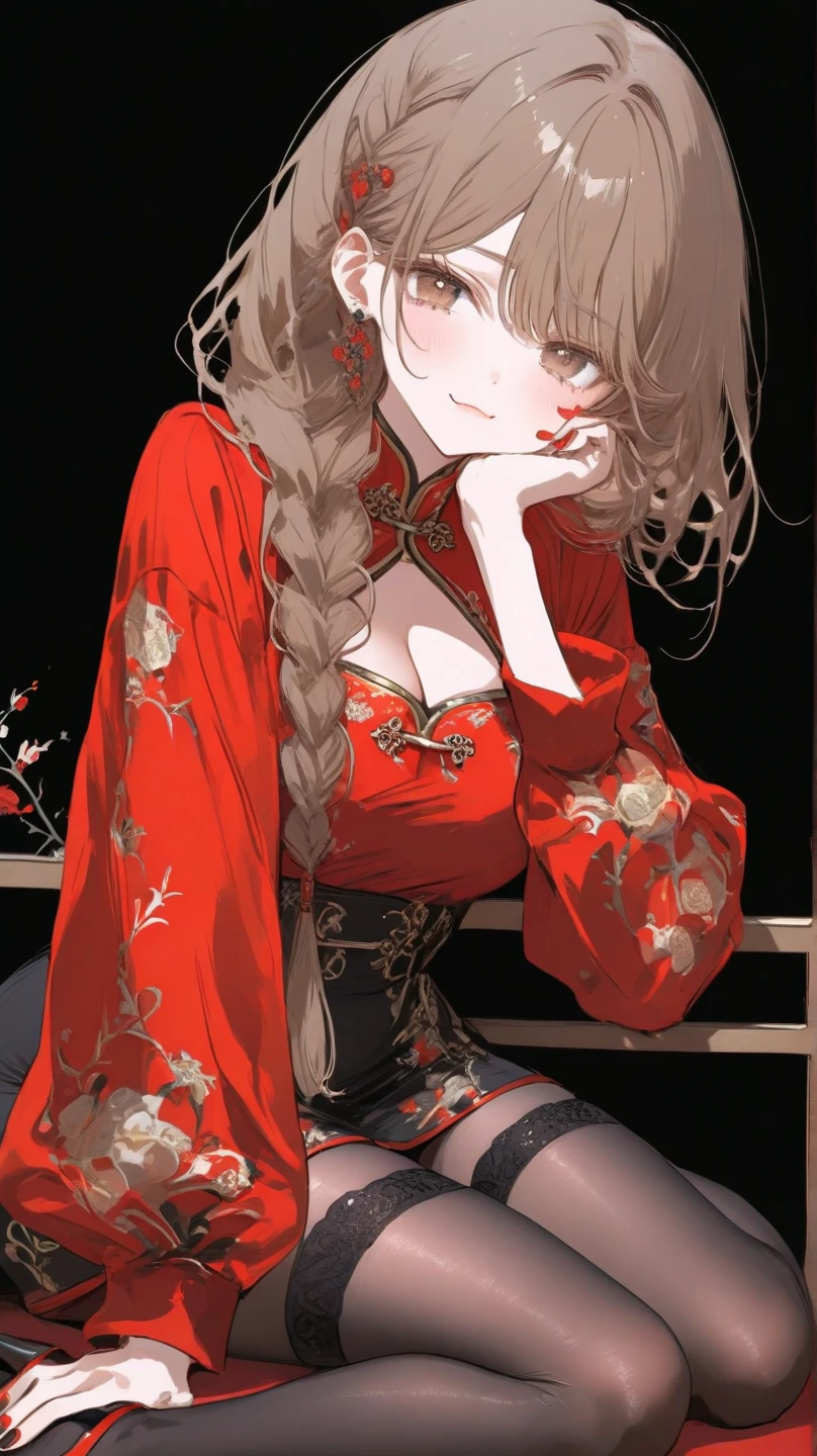 超High resolution,((masterpiece))),(((highest quality))),((Very detailed)),((Very delicate and beautiful)),
Yazawa Yukie style girl,One girl,alone,Blonde,amount、Red eyes、Double good,jewelry,Hair Bun,View Viewer,Earrings,Red background,bangs,Red lips,knife,Long sleeve,Chinese clothing,squat,One knee,Green Dress,compensate,sheath,boots,blunt bangs,socks,ribbon,Black footwear,Green Dresses,bracelet,Facial blemishes,
Disgust,Photorealistic, High resolution, 1 Girl, Korean, Eyes with heterochromia, Small mole under eye,