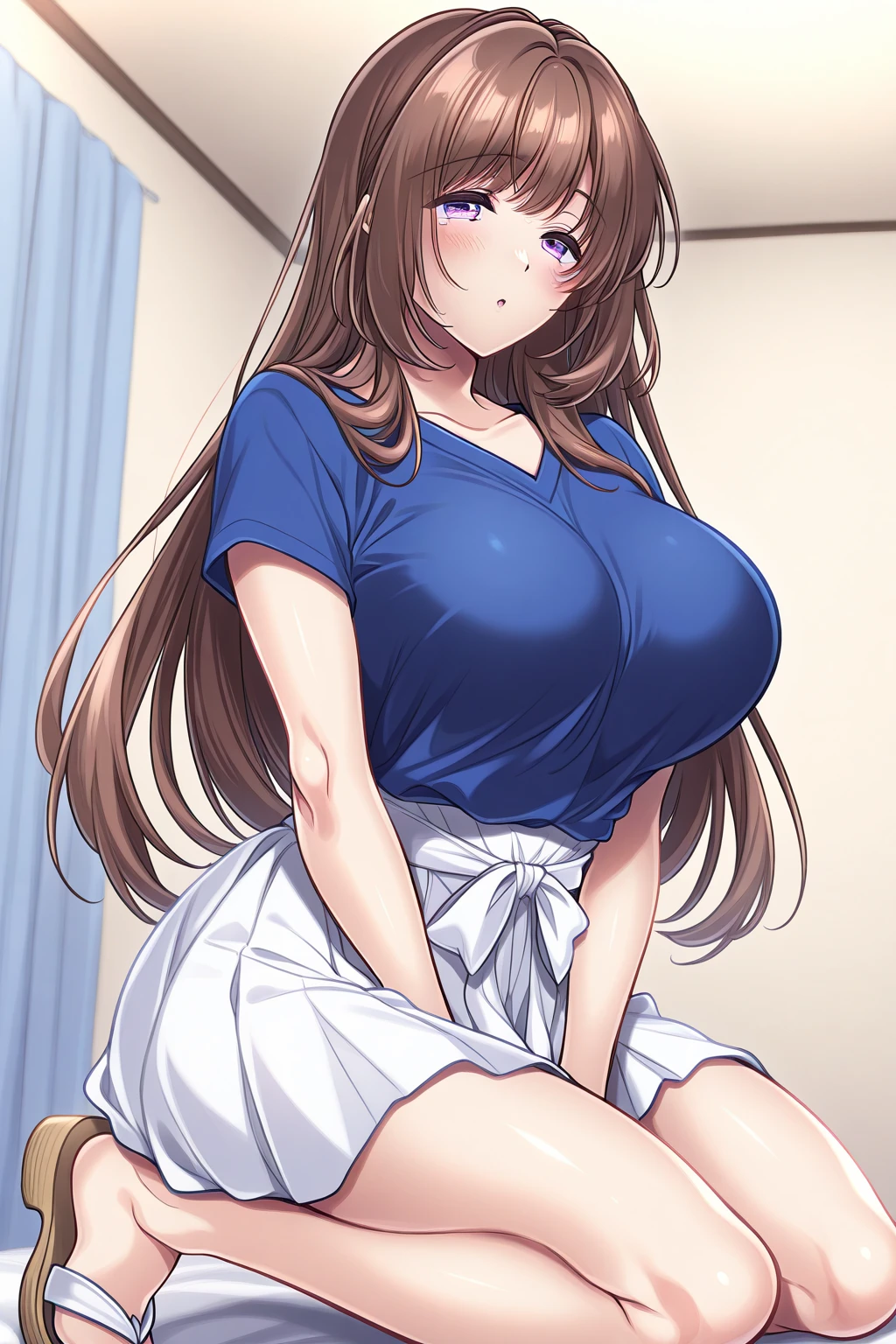 Pregnant women,Pregnant belly,Multiple births,bikini,Big Breasts,Brown Hair,Short braids