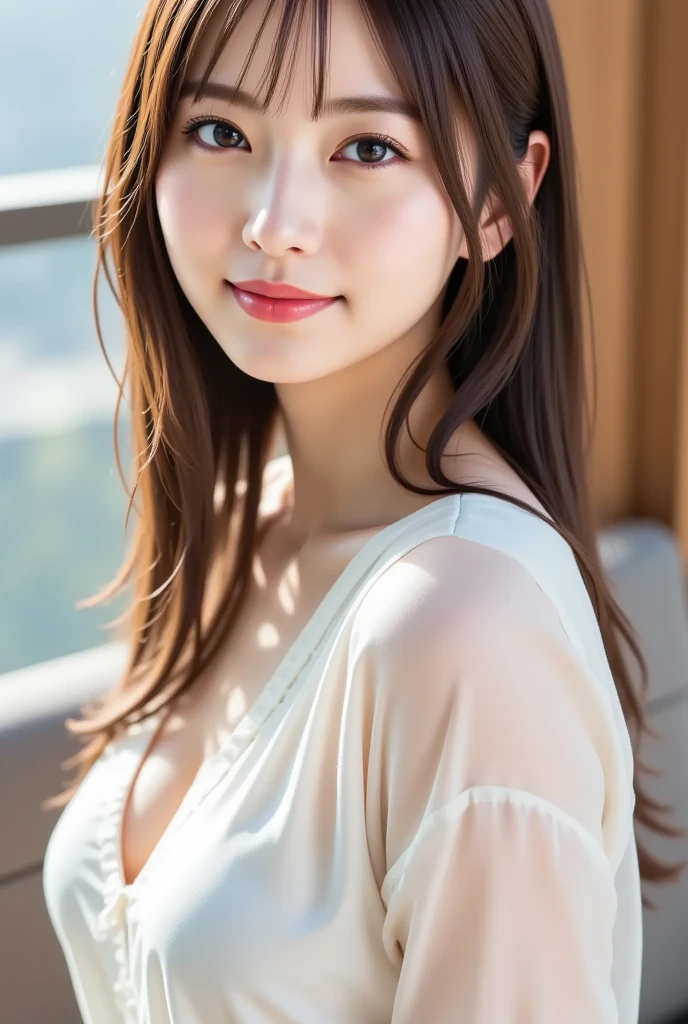 NSFW:1.5,((highest quality、8K resolution、master masterpiece、portrait:1.3)), Photoreal, 35mm film, 1 Japanese female, Upper body,Beautiful woman, on the street during the day, wrinkles around the eyes, plump body,smile,((sexy fancy white bra_panties:1.3)) , (outdoors:city street 1.3), jumbled background,look at the audience,Tokyo cityscape:1.3