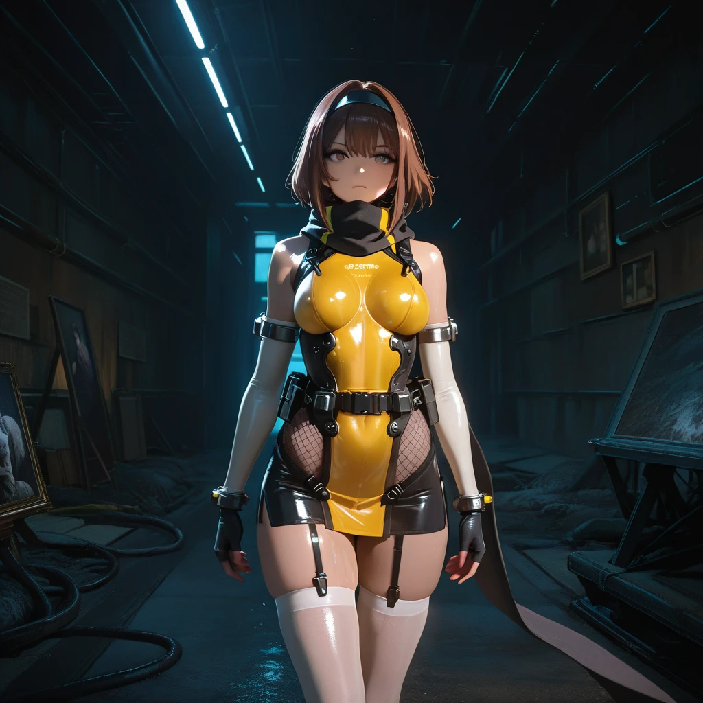 score_9,score_8_up,score_7_up,score_6_up,score_5_up,score_4_up,1girl,((looking to viewer)),cute face,solo,ruanyi0530,bare shoulders,android,black choker,bodysuit,zipper,green necktie,mechanical parts,sleeveless,white gloves,green necktie,see-through,green bodysuit,high ponytail,upperbody,(spread legs),outdoors,city ruins background,<lora:0515 Stellar Blade Battle Suit 3_v2_pony:0.7>,<lora:xl_figure style(kohaku_Delta)2:0.9>,figure style,pvc parfait,8k,(close-up:0.65),