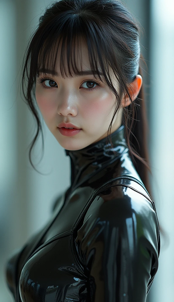 (1 girl)、highest quality、masterpiece、超A high resolution、(Photorealistic:1.4)、RAW Photos、1 girl、Wet Hair、Sweat、(Wearing a latex racing suit)、Female Motorcycle Rider、Long sleeve,、Leather gloves、Portraiture、Close-up、Shadow、Octane Rendering、8k、Ultra Sharp、Metal、Intricate decorative detailore about Japan、Very intricate detail、Realistic Light、(Mysterious look)、Shining Eyes、To the camera、Small LED