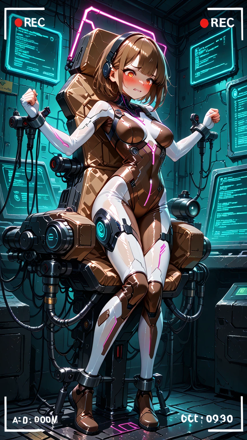 Beautiful Alluring Cyborg female, red Metal Chrome Bare Skin, Athletic Well Toned Body, exposed red mechanical parts and wires, red mechanical limbs, glowing mechanical parts, machine and human, wires instead of hair, In a high tech Laboratory, laying in a repair table, Barely Clothed, glowing neon parts, Cyberpunk Theme, Computerpunk, Beautiful D&D Character Portrait, Beautiful Face, Ominous, Dark Fantasy, Fiverr Dnd Character, Octane Render, Digital Art, Extreme Detail, 4k, Ultra Hd, Polished, Beautiful, Hyperdetailed, Intricate, Elaborate, Meticulous, Photorealistic, Sharp Focus, Wlop, Character Design, Unreal Engine, 3d Rendered, Volumetric Lighting, Reflections, Glossy, Digital Illustration, Sensual Pose, Suggestive Pose, Full Body Shot, naked, visible nipples, puffy vagina, 💖❤💕💋❣