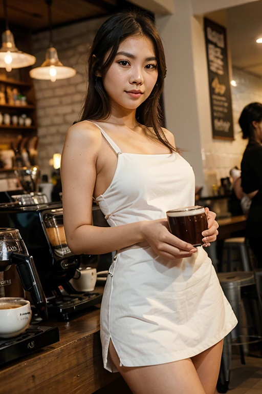 Beautiful, girlfriend,girl, wearing casual clothes,beautiful,love,best quality, masterpiece,high details,full body,in coffee shop,Sexy,gorgeous,good figure,super detail,best quality,fit,hot,smille look,in cafe