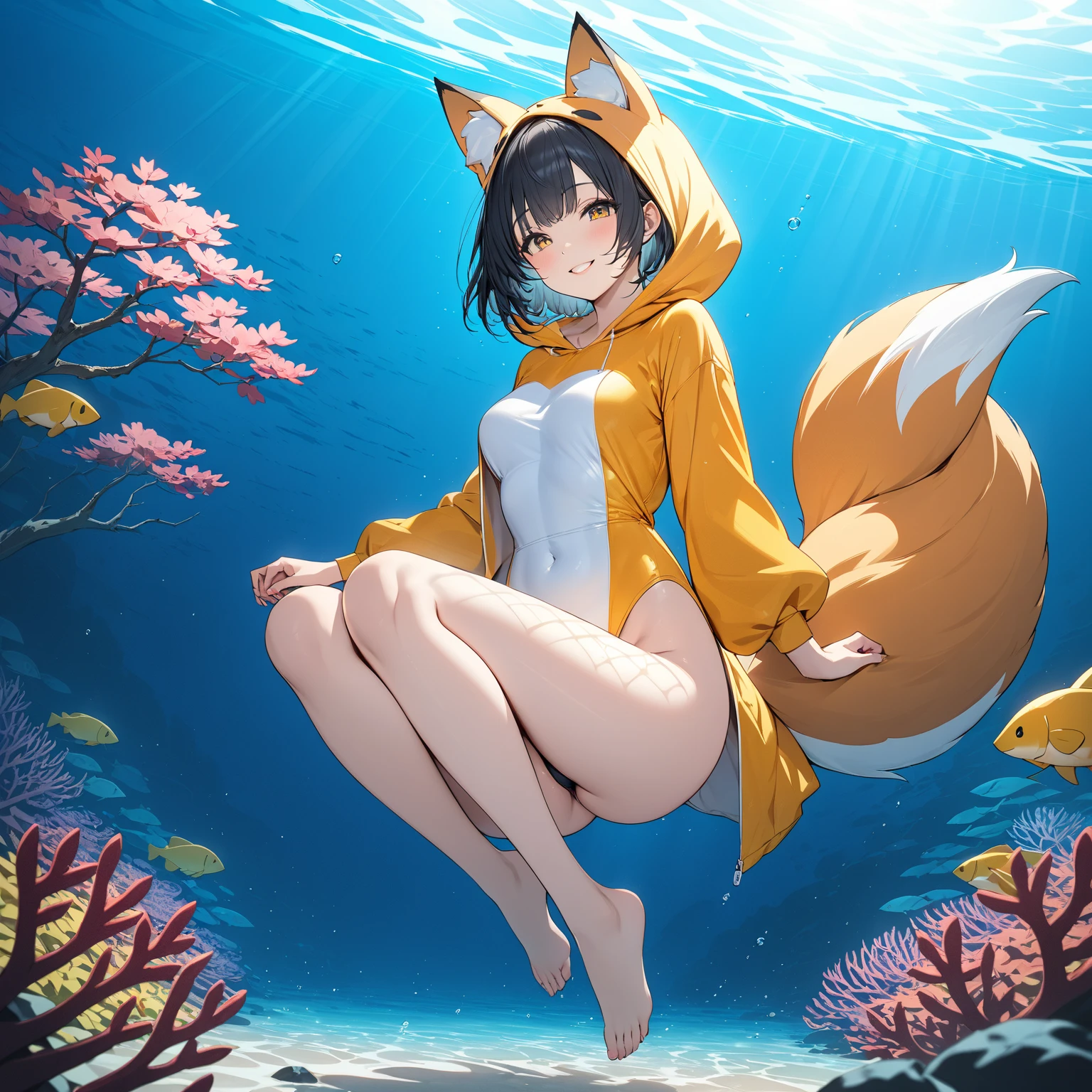 海中で泳ぐ女 SDXL v1.0