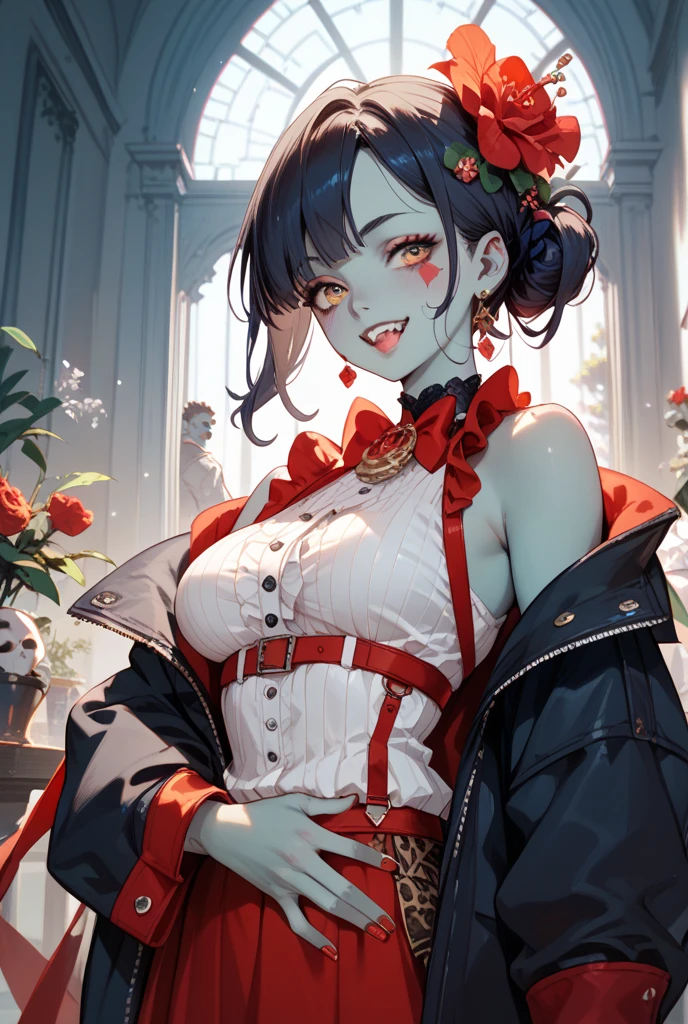 pen_sketch_style, 1girl, solo, ink, detailed face, puffy lips, gothic make up, beautiful woman, sketch, gigantic breasts, frilled dress, cleavage, seductive smile