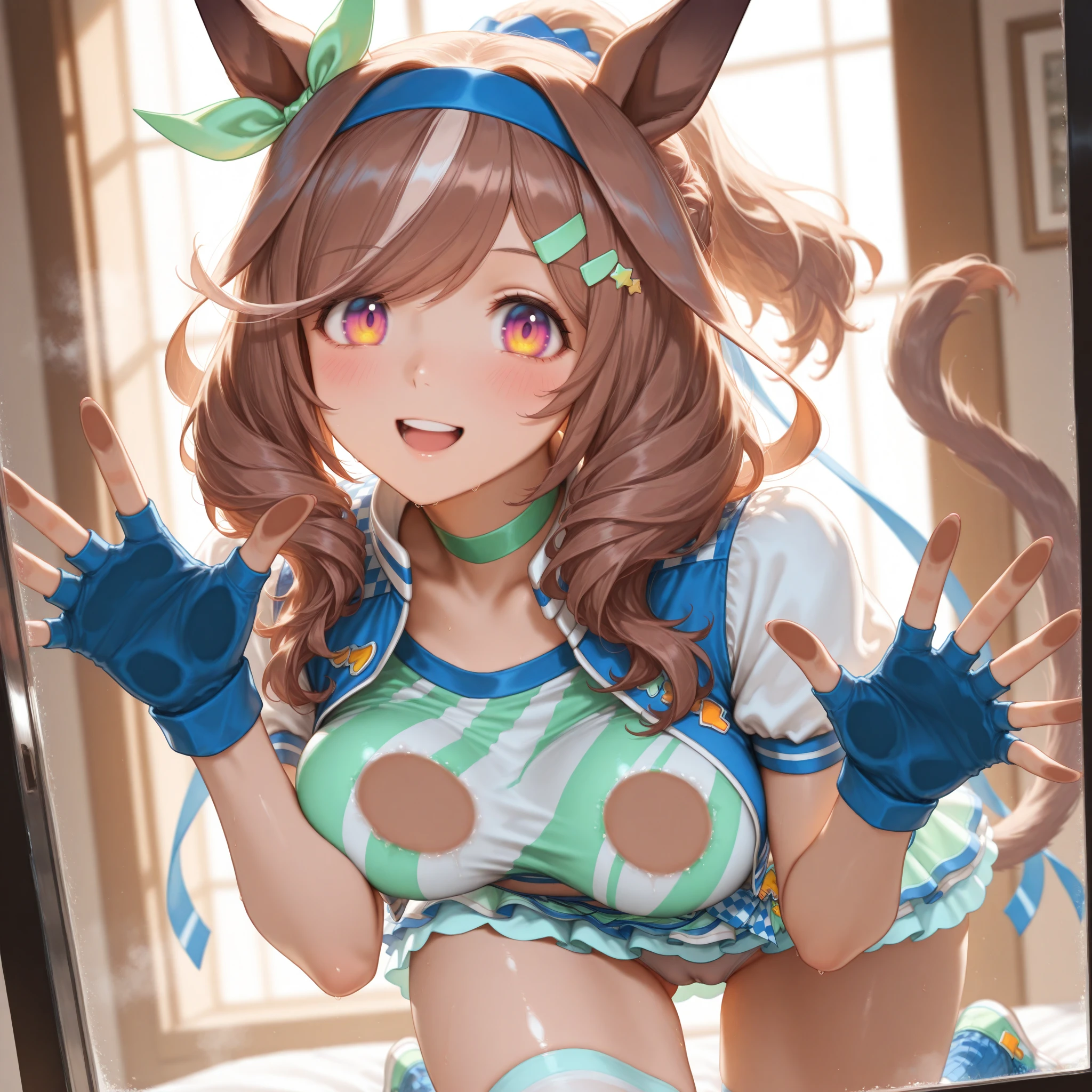 Tokai Teio(/umamusume/),skirt lift,pussy juice,Open pussy,Ahegao,Sex,Creample