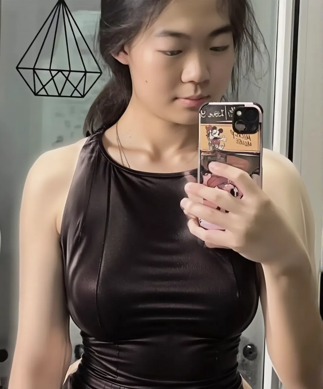 araffe woman in a white dress taking a selfie in a mirror, sexy dress, open v chest clothes, gorgeous young korean woman, opened dress, sexy look, korean girl,  low cut dress, beautiful south korean woman, beautiful young korean woman, very sexy outfit, gorgeous chinese model, 18 years old. nude, naked. cum on face, cumshot, cum, cumfacial, facial, cumfacial55.