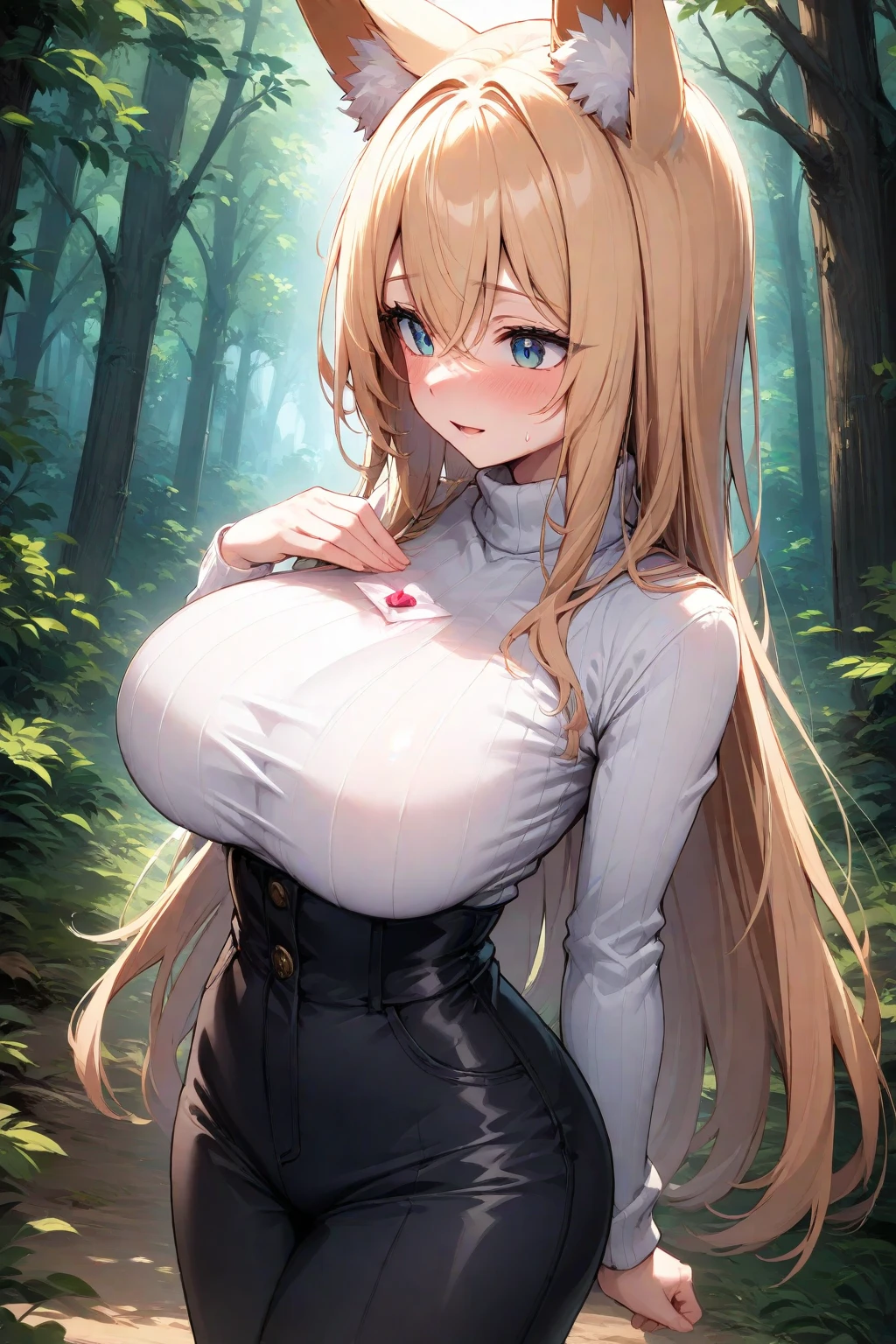 (masterpiece）、（Best image quality）、（Very detailed）、（Very detailed）、4K、（8k）、Best image quality、（beautiful）、
More about Campbell, 1 Girl, Huge breasts、Thick thighs,A light smile､Dynamic pose､Noise Reduction､Emphasis on the crotch､Breast Augmentation,Black Pantyhose,pubic hair,Breasts exposed