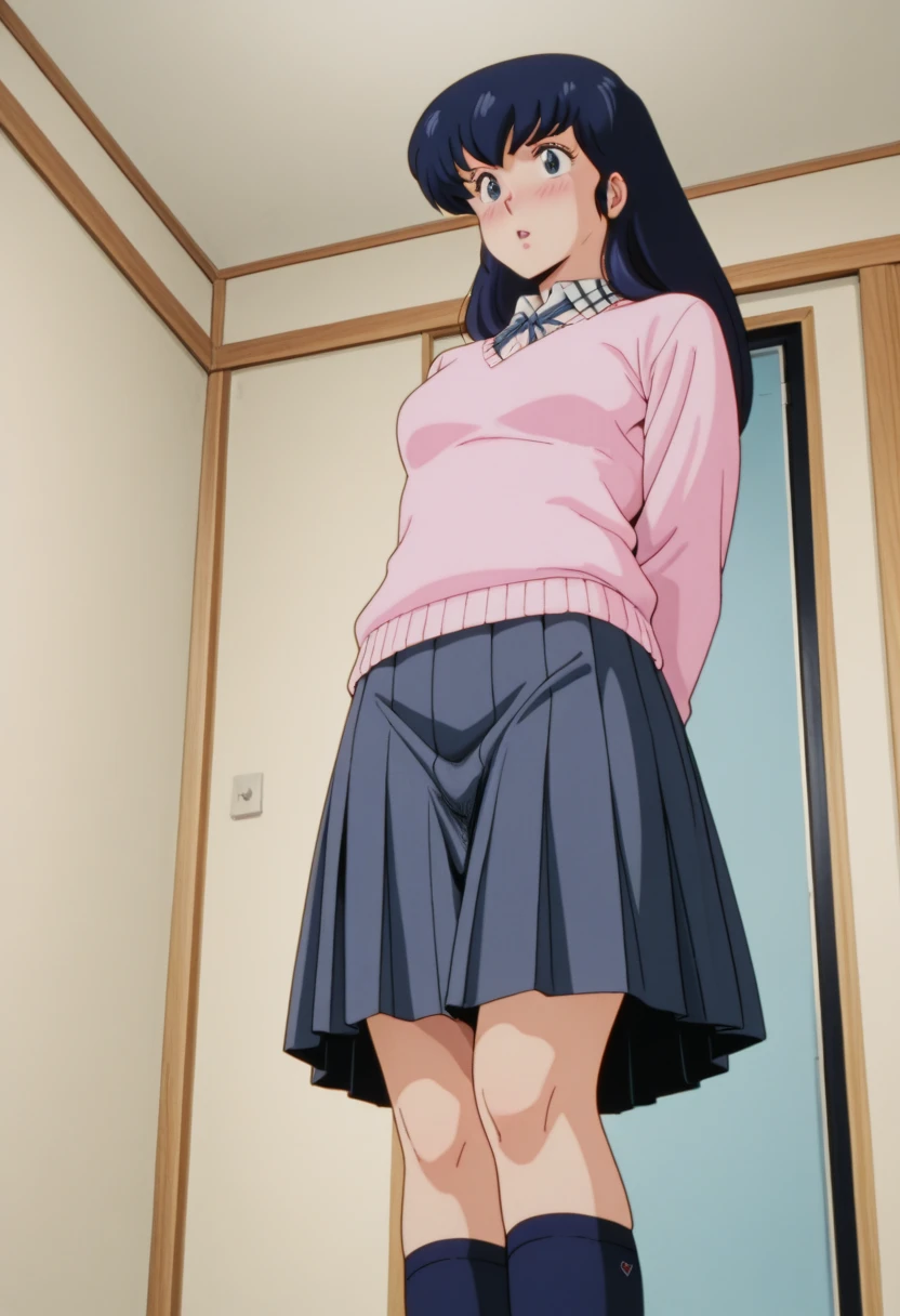 1girls, masterpiece, highest quality, disorganized, retro artstyle, 1980s \(style\)))), look viewer, (((full nude))), (Madoka Ayukawa, long hair, full nude), (((fll nude))), knee shot, full blush, (((no Panties))),, Take a look here, (((nsfw))), view audience, short hair, 2girls, nsfw, Genitals are visible, (((See here))), nsfw, (Japanese girl showing off genitals:1.1), look viewer, from below, (((a girl, Flying in the air in a naked, from the knees up, overlooking the cityscape below,))),