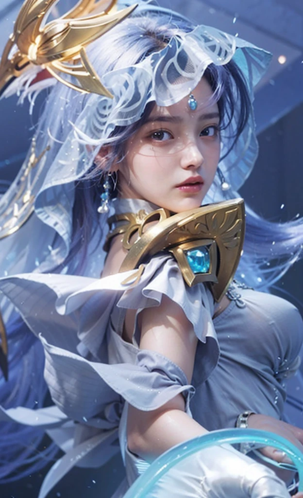 (photorealistic:1.4), best quality, masterpiece, ultra high res, 1girl, (detailed face:1.2), (detailed eyes:1.2), (detailed hair:1.2), (detailed clothes:1.2), 4k, (detailed color:1.2), Ultra detail texture, ulta detail, ultra hight, realistic, 16k, selena (/mobile legends bang-bang/), perfect body, bobs, full body, 1 woman, bokeh, detail eyes, detail face, White hair, scarf