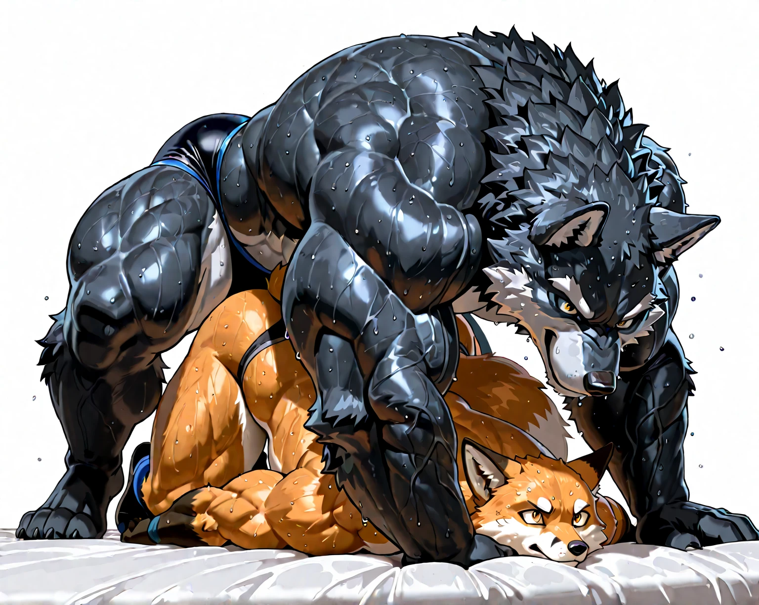 A young boy with devil-like wings is wearing a hero suit,Mouth wide open with expression of pain,Sweating and drooling profusely,Semen dripping from his huge erect penis,A strong, well-trained body like a bodybuilder,A large amount of ,Orgy,self-sucking,Masturbation,Hero Suit,Crying face,Devil Body,Biggest muscles、Across the muscle,Face facing up,rape,dorsal position