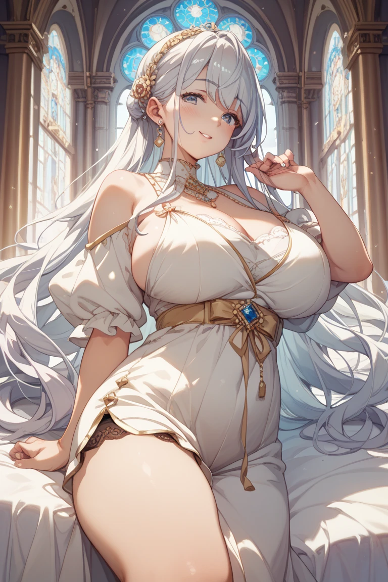 glasses, naked, no bra no clothes, cleavage, hijabi, Absurd, ultra-detailed, high quality, masterpiece, detailed face, beautiful eyes(detailed eyes), Greek mythology Goddess, Hestia, goddess of the hearth and home, gentle and graceful, face exudes warmth and kindness, eyes described as soft and comforting, gentle and steady gaze, overall appearance is simple and modest, The fabric of her garments is usually depicted as soft and earth-toned, beauty lies not in extravagant adornments, Her smile is serene and welcoming
