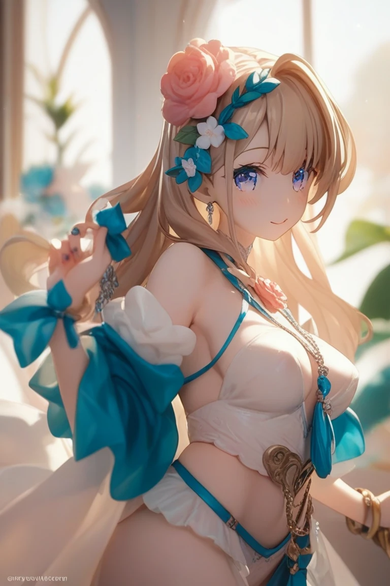 (masterpiece、highest quality、highest quality、Official Art、Beautiful and beautiful:1.2)、(One girl:1.3)Hatsune Miku、Twin tails,Beautiful breasts,Flower Painting, Floral frame, Decorative panel, Abstract art:Alphonse Mucha, sketchfab, Draw lines and scenes without shadows. (masterpiece, highest quality, High resolution: 1.4), detailed, Intricate details, 4K, Splashes of color, Line art, Fibonacci,Cute 11 year old blonde girl with blue eyes and bunny ears.