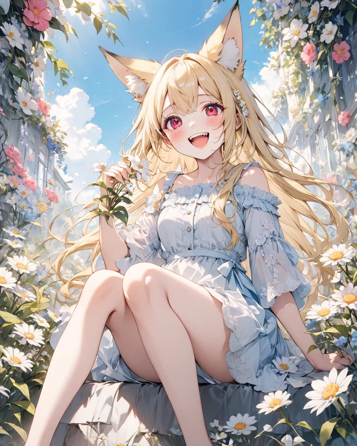 masterpiece、A girl who personifies a baby fox、blonde、thin、Intense sexual intercourse、semen、expression of ecstasy