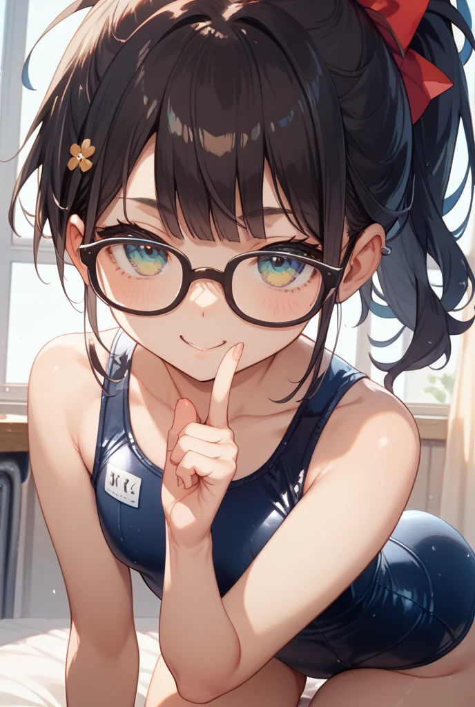 Highest quality, RAW Photos, Realistic, face, Incredibly beautiful girl, cute, length Hair,ponytail,Glasses,Written boundary depth, High resolution, Super detailed, detailed, Very detaileded, extremely detaileded eye and face, Sharp pupils, Realistic students, Sharp focus, Cinema Lighting, Japanese, Short Woman, Physical build, Arms are short, length, Narrow eye, Fleeting atmosphere, 10 years old, Brown Bob Hair, ((thin lips)), White swimsuit, masterpiece, Highest quality, Detailed skin, Detailed face, fine grain, 8K, Excellent anatomy, Full body portrait,flat breasts, small breasts, small,( small bust: 1.2), small bust, (slim, small, flat, small), thin, Delicate and sexy collarbone, One Girl, (beautiful girl, Delicate girl:1.3), (10 years old:1.3),
(((masterpiece,Highest quality,in 8K,Very detailed,High resolution,Anime Style))),
One girl,(Maid),making eye contact,(kneeling down at viewer'Foot and looking up at viewer:1.5),foot_Far apart,(Crouching in front of the viewer:1.1),from top to feet:1.3,Squat with your audience;Foot,((Open your mouth, squint_eye:1.2)),full-face_blushed,Sweaty_odor,(sodden face and sodden chest),full-face_blush,face_concentrated,leather_dog_Collar with chain:1.2,((Chained_bondage)),(Immerse up to the skin),latex_Bloomers:1.2,グrace,Plea,swing_chest,
(grotesque_Marine blue_latex clothing:1.12),race,(drunkenness),completely beautiful Japanese face,double eyelid, Double eyelashes,Lip detailed,carefully render the textures of skin and hair,perfection_teeth:1.3,short_Bob_hair,
,clean_white_floor,Glasses,