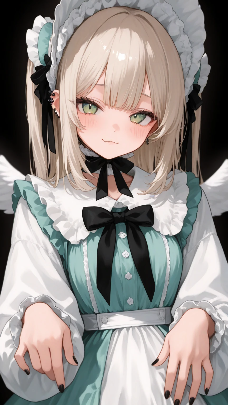 1 girl ,, detailed eyes, detailed face, wearing A sexy maid dress, large breast, white colour heir, wearing glasses, no underwear, focus on pussy , visible pussy, cum overflowing from her pussy , purfect face, small heir, embarrassed
