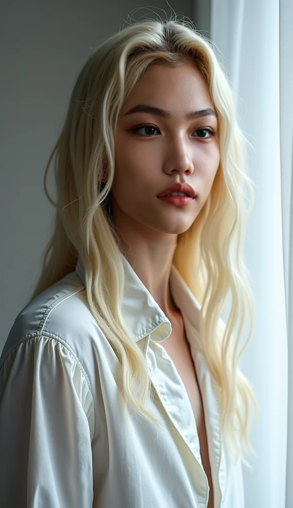 The drawing must be in a realistic style., wearing only white clothes, without any color. Clothes and attire must be completely white., suitable for later coloring. Hair and other details must also be white., uncolored. The character IS MAKIMA with long hair
,  The image must have clear and well-defined lines, showing the whole body, to facilitate coloring.