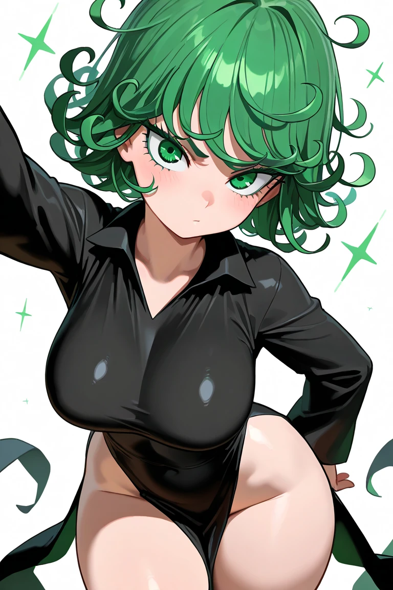 Tatsumaki(de one punch man) desnuda con la cara llena de semen🥵 totalmente sin ropa y mas semen y un pijama de tiburon TIERNO