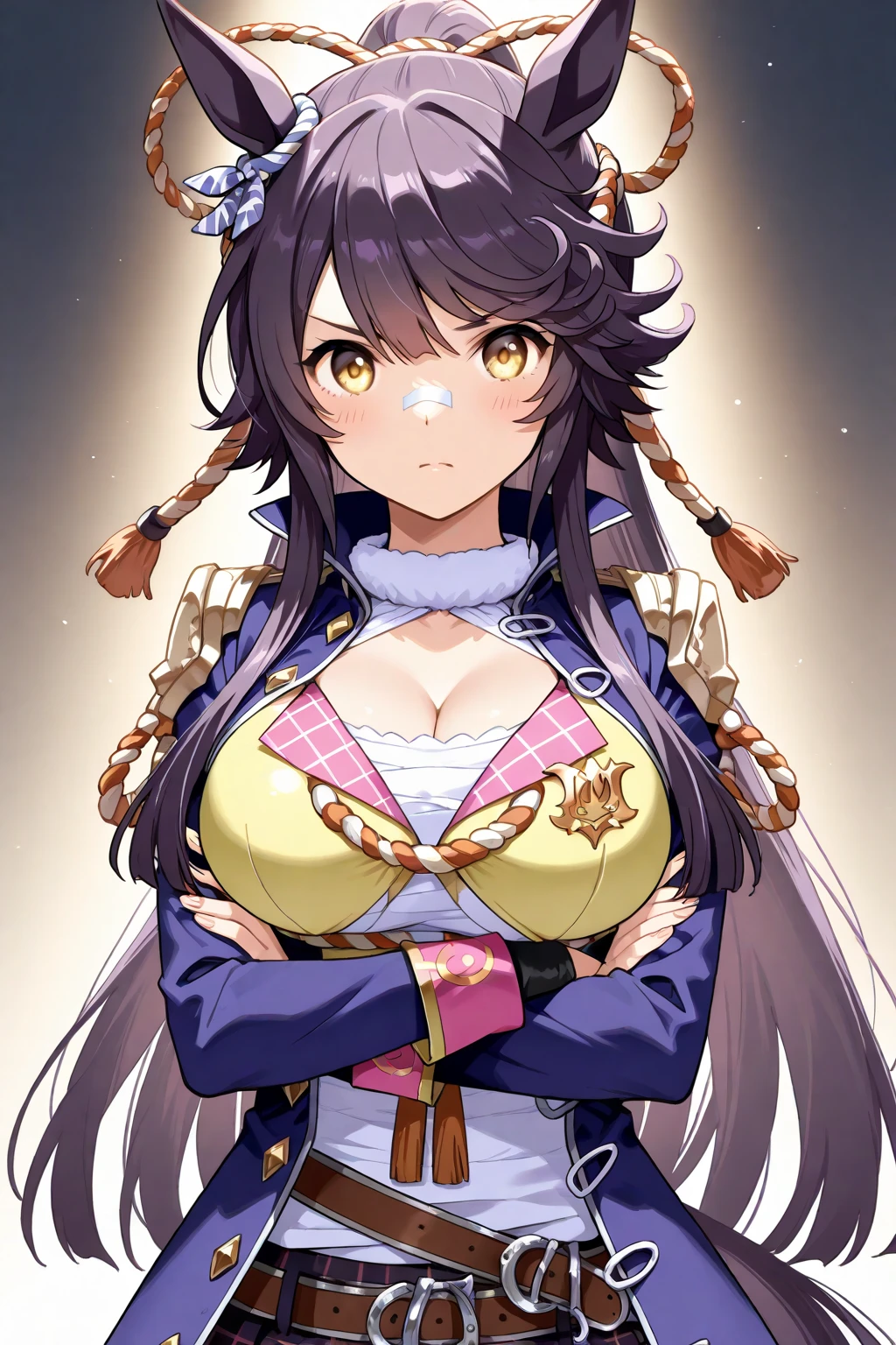 masterpiece, best quality, very aesthetic, absurdres, newest,1girl, huge tit, ,1girl, sushang \(honkai: star rail\), honkai: star rail, brown hair, long hair, twintails, brown eyes, breasts, holding, long sleeves, open mouth, hair ornament, chinese clothes,on the beach,surrounding by flowers,falling_petals, petals,,
