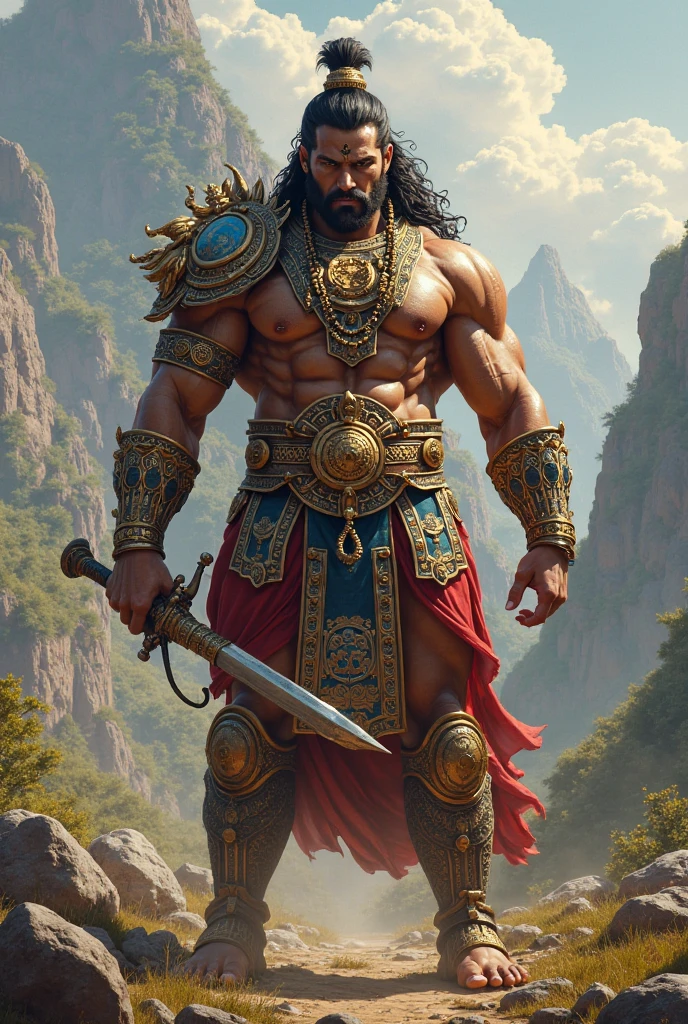 Show India as a men warrior