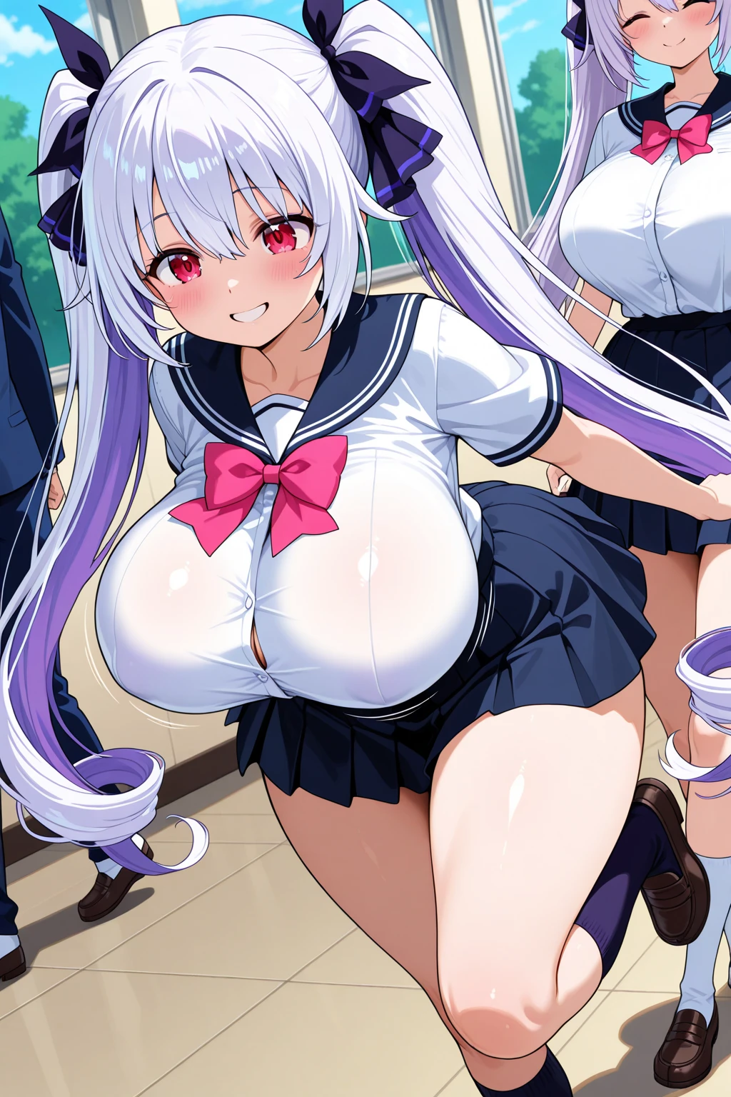 Score_9, score_8_up, score_7_up, score_6_up, score_5_up, score_4_up, source_anime, cute girl, detailed eye, BREAK Pecorine from princess connect, original costume, sleeveless, sagging gigantic huge biggest breasts, huge darkareolae, areola slip, dark nipple, hairy, hairy armpit hair, Japanese, cute Japanese, sweating, heart mark words, in cabaret, crowded, blushing, prostitution atmosphere, bukkake, sitting, sofa, wide hip, grabbing ass, tanned skin, penis, cum shot, spreading legs, blowjob, ahegao, vibrator