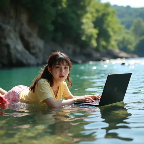 Cô gái làm việc trong nước