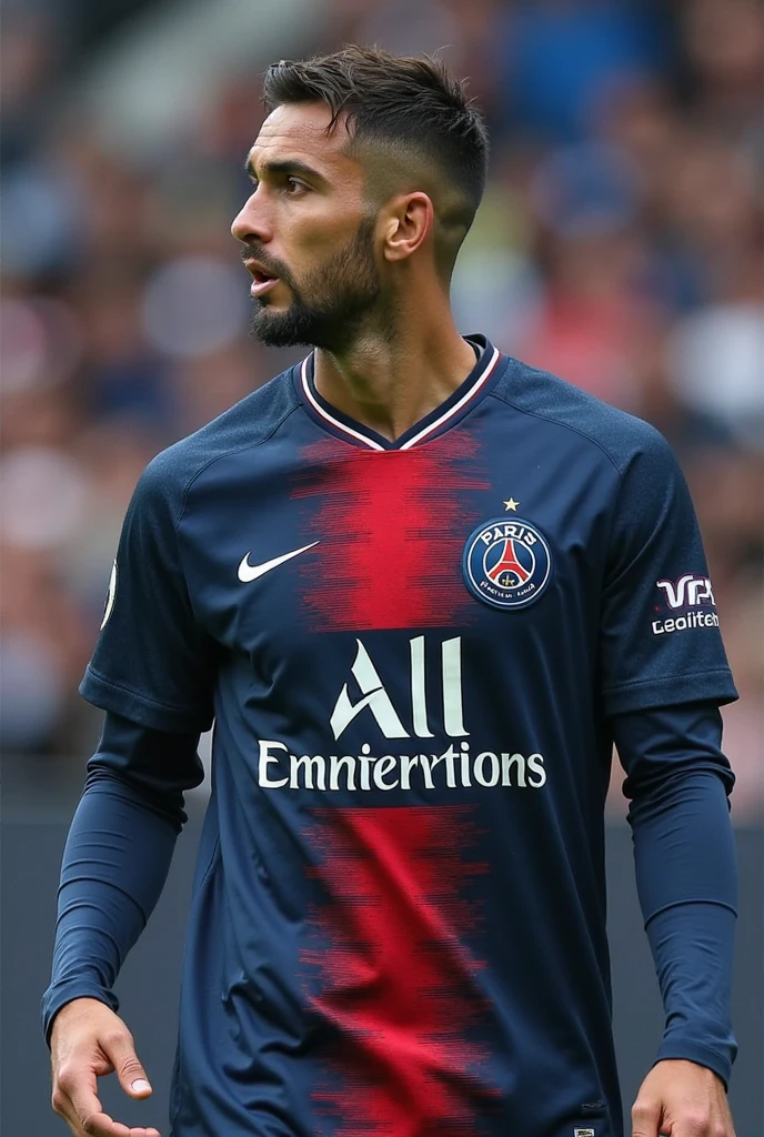 Generate me an image where PSG lifts the Champions League