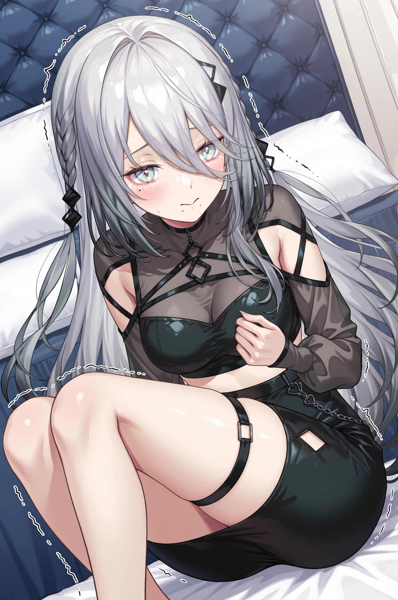 sexual intercourse,transformation,tears,Silver Hair,blue eyes,blush,tears,anger,Sweat,Leg spread,Showing off,confirmation,turn over,Plump,Full