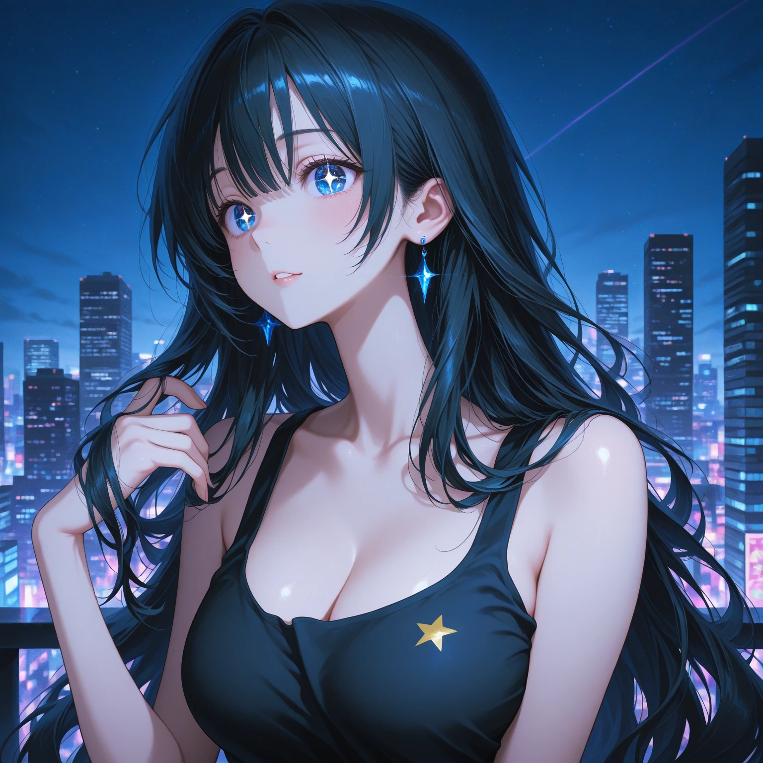 最high quality、Best image quality、masterpiece、With a girl((cute、16 years old、Best Bust、Medium Bust、Beautiful Blue Eyes、Spread your chest wide,Black Hair、Disheveled Hair、thin、Highest Valley、white open Y shirt,Black trousers、Teary whole body is wet、cry、Sad face)）high quality、Beautiful art、background((night、heavy rain、City、Lightning strikes、fountain park)),Tabletop、Exquisite design、Visual Arts、Written boundary depth、Best lighting、Highest detail、8ｋ