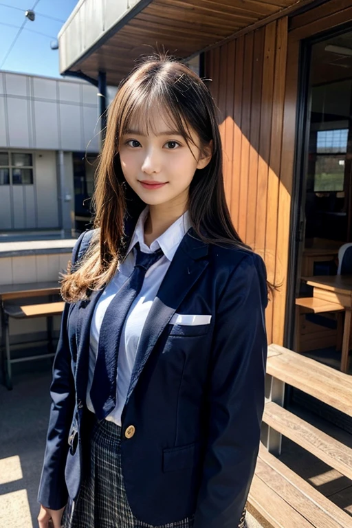 (Best Quality,8K,Raw photo,Realistic,High resolution:1.2),(cute Japanese girls),(Medium:1.20),(Slim body、Naughty body),(Japan High School School Uniform),(school classrooms),(18year old、difficult、Takamine Flower、Male classmate POW、The presence of idoleautiful Realistic Asians:1.5、tenderness)、Professional、ssmile、a short bob