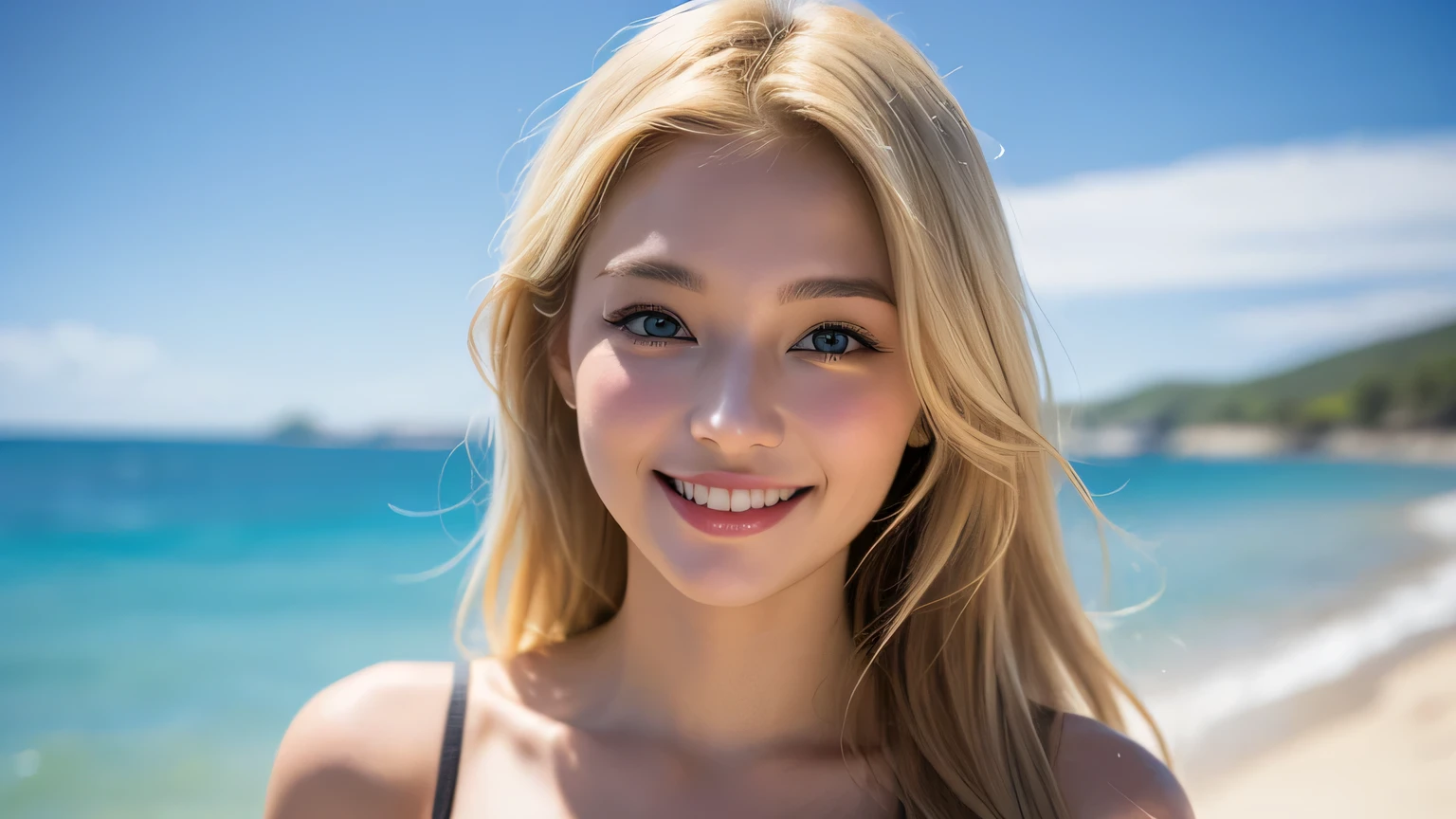 blond hair blue eyes，tmasterpiece，Highest image quality，super detailing，beauitful face，Skin glows， Enchanted smile，Nice professional suit，The sexiest look，perfect body figure，face flushed，epic，offcial art，Beautiful udder，nice breasts，