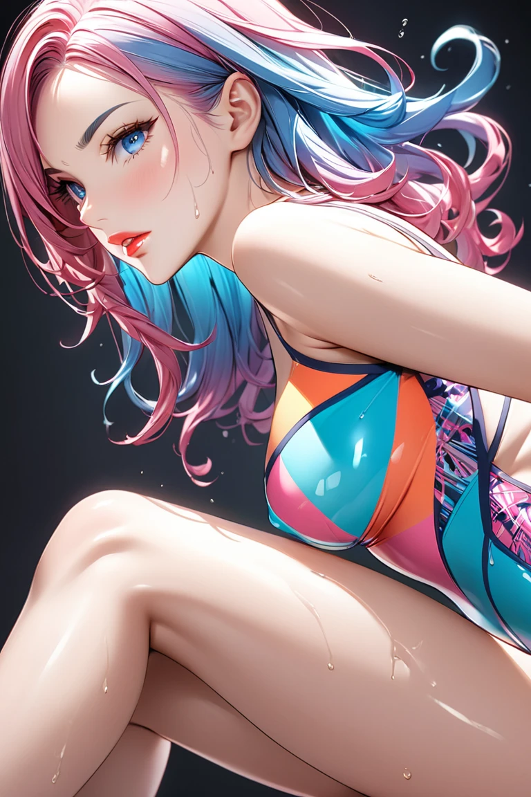8k, RAW photo, realistic, photo-realistic, hyper-realistic, highest quality, best quality, masterpiece, highly detailed, absurdres,
masterpiece, best quality, (extremely detailed CG unity 8k wallpaper, masterpiece, best quality, ultra-detailed, best shadow), (detailed background), (beautiful detailed face, beautiful detailed eyes), High contrast, (best illumination), 1girl, Australian, multicoloured hair, beautiful, ((colourful paint splashes on transparent background, dulux)), ((caustic)), dynamic angle,beautiful detailed glow,full body, cowboy shot,