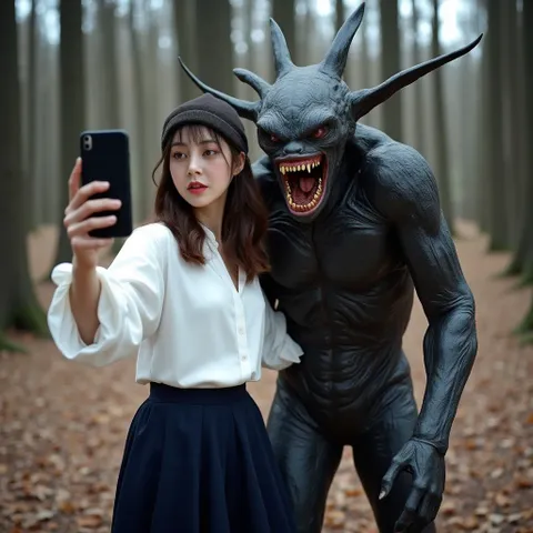 La ragazza che si è fatta un selfie catturata dal mostro