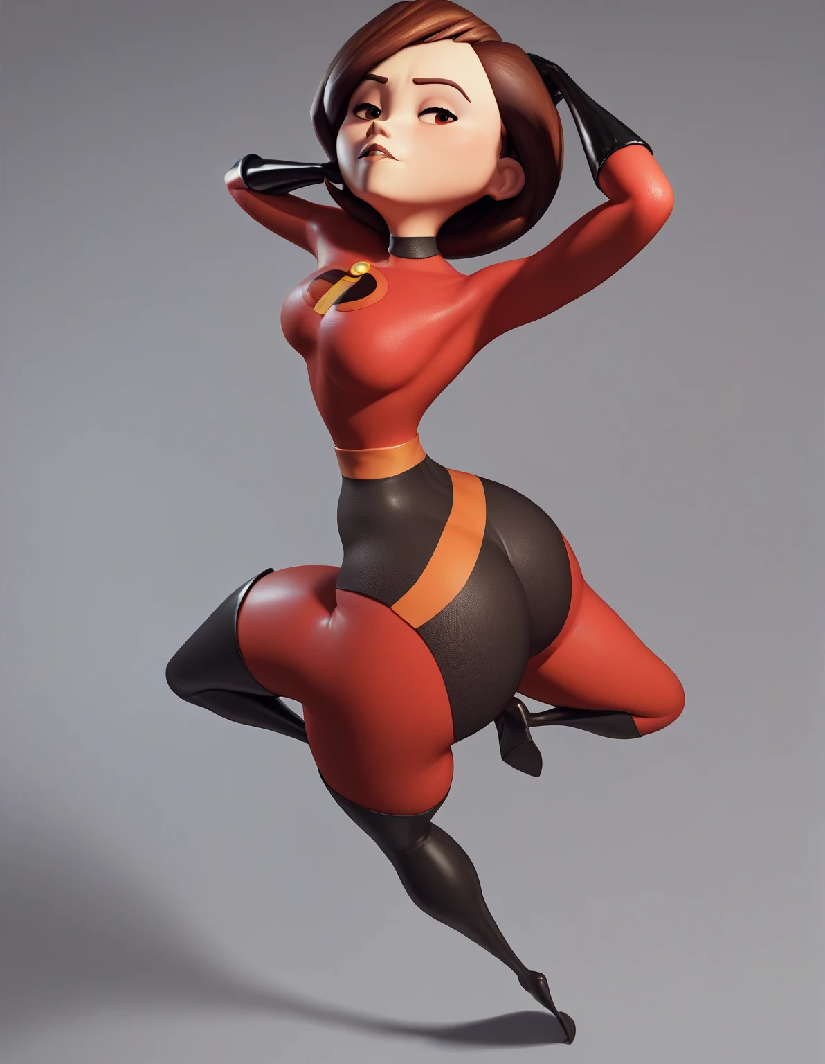 helenparrSDXL, slutty bodysuit, long arms, long neck, sexy