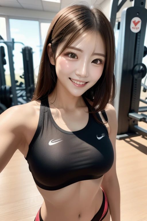 (Multi-color Crop-top T-shirt:1.3), (short denim skirt), (innocent and classy girl:1.2), (high-ponytail Hairstyle, Dark-brown hair), medium long hair, Very Detailed Face and Skin Texture, Detailed Eyes, Double Eyelids, Pale Cheeks, wet eyes:1.2, shiny little neckless and earrings, Glossy Lips: 1.4, fair skin:1.2, beautiful abs, (full shot, full body), (Selfie pose on Instagram:1.2), (large breasts:1.1), (cleavage), (upper bust), (embarrassed smile:1.2), (looking up at the viewer), (in the sesside terrace with sunset),