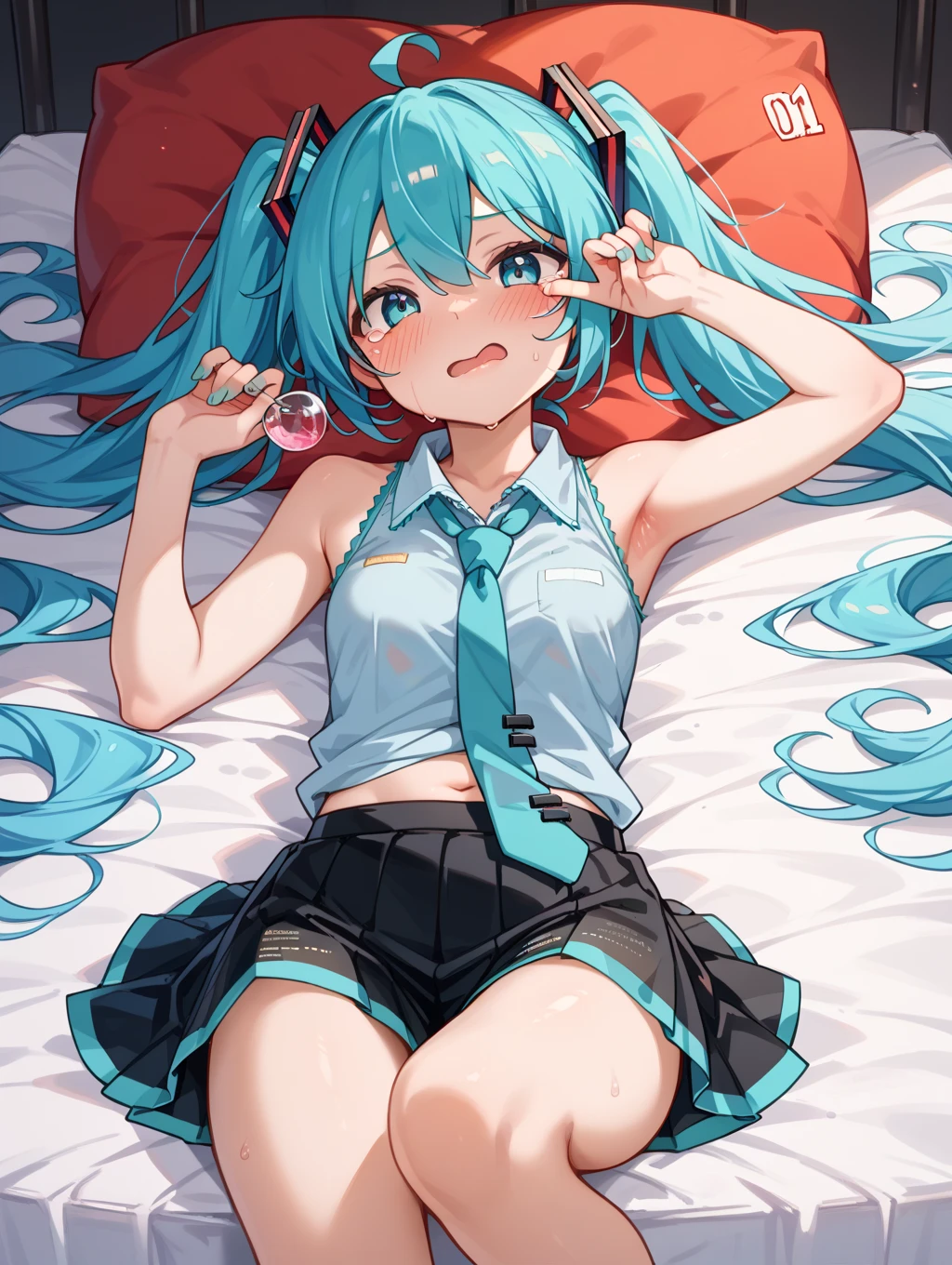 Covered with honey二次元成熟淑女,Cyan Mini Skirt,4K,Tied up with Scotch tape,Ultra-high resolution,Show your hand,Hands are tied,Covered with honey,Sitting on the bed,cyan dress,Covered with clear tape,Covered with honey,you do,shy,Wet,胸部はCovered with clear tape