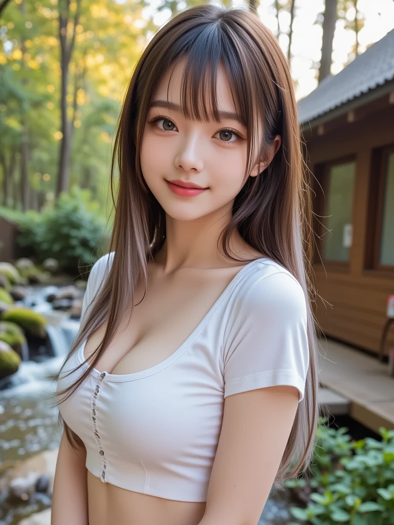 smile、night、Raw photo、(((ultimate beauty portrait)))、((glowing skin))、1 girl、15 year old beautiful girl from Prague、bright look、((brown hair))、(cleavage)、(flare skirt:1.5)、((Big eyes that shine like jewels))、open cardigan、open your clothes、pantyhose、Glossy and glossy skin、(medium hair)、(silky ponytail hair)、(standing)、(from below)、under the skirt、(from below下着の接写)、eyeliner、beautiful bangs、hair between eyes、((masterpiece、最high quality、super detailed、film light、intricate details、High resolution、very detailed))、detailed background、8KUHD、Digital single-lens reflex camera、soft light、high quality、film grain、Fujifilm XT3 、shallow depth of field、natural soft light、Kamimei、rich bust