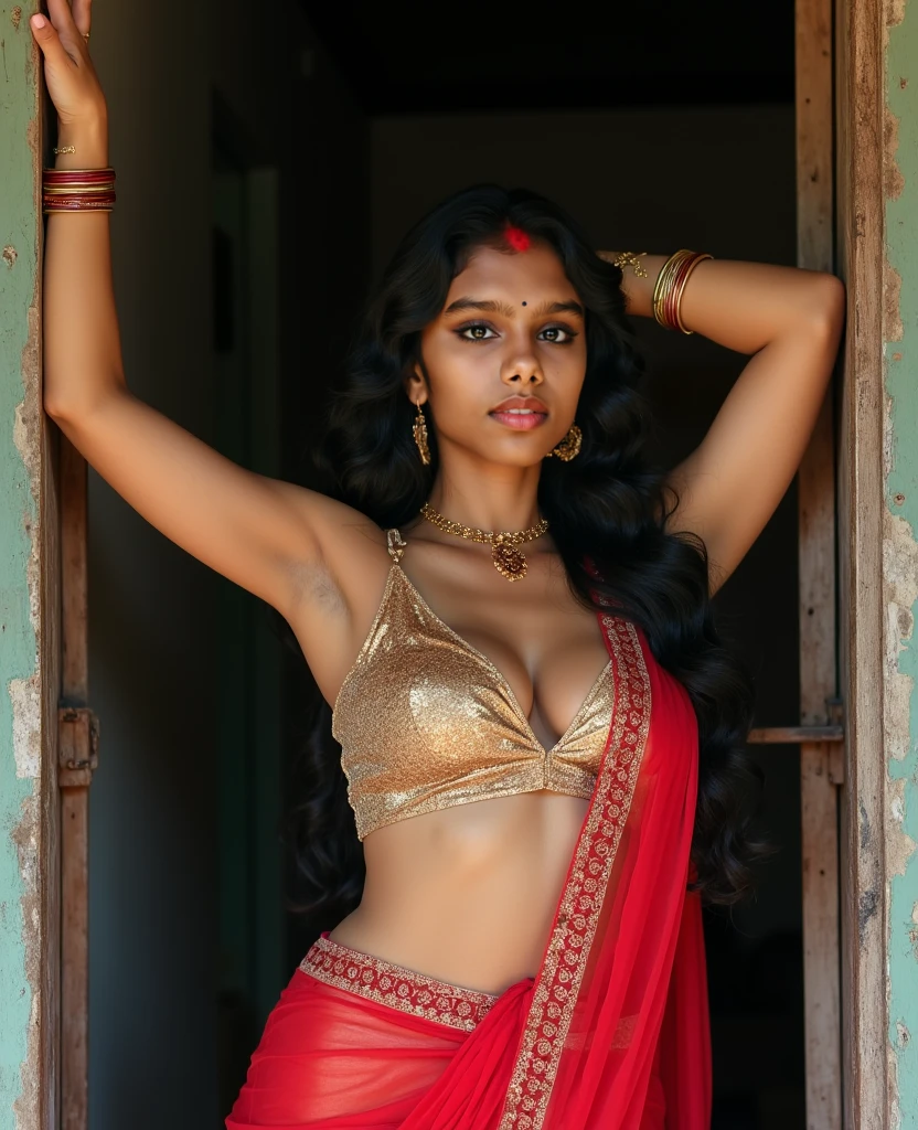 A dancing Indian girl from old age and a young saint