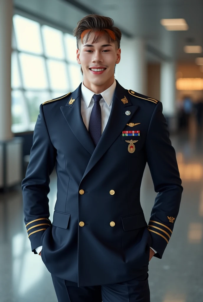 RAW photo, absurdres, high quality, photorealistic, sharp focus, airforce_uniform,
a man wearing an air force uniform, looking at viewer, salute, service cap,
park, outdoors, sunlight,
photo realism, ultra-detailed, 50mm, f1. 4, 8k uhd, film grain,
<lora:airforce_V2:1>
