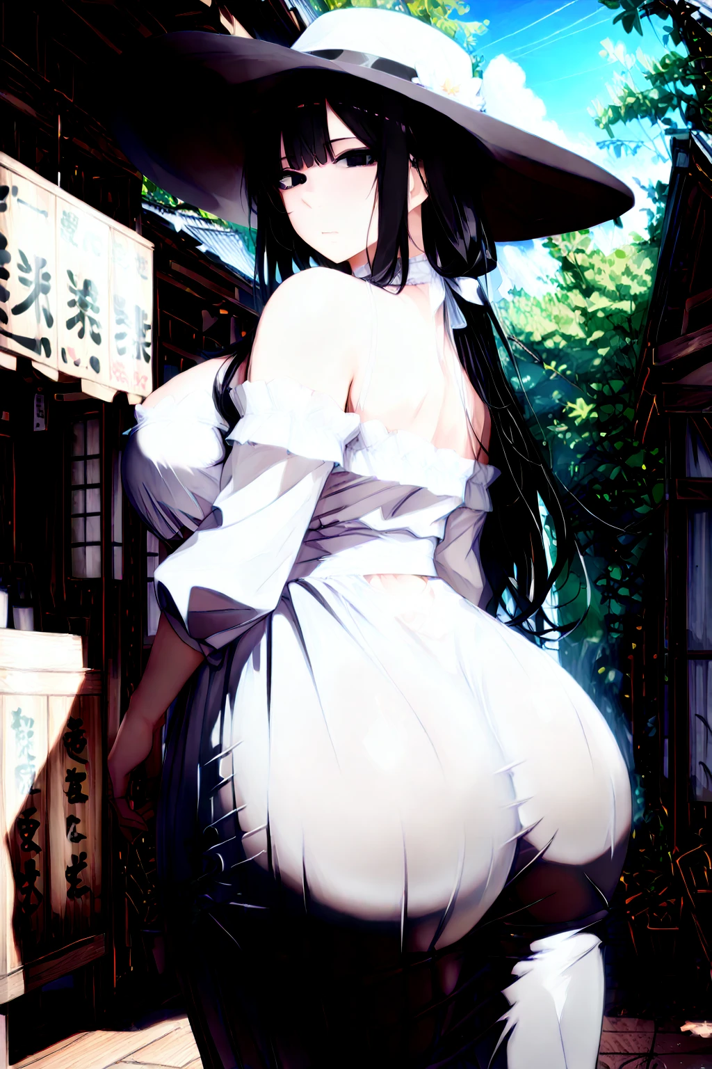 1female,aged 40,Huge breasts, 独奏, head gear, China Princess, trpical garden,palaces, Skysky,the night, She has long flowing hair, exposed bare shoulders, standing on your feet,Bigchest, From the front side, hair straight, mostly cloudy sky,(((tmasterpiece),(Very detailed CG unity 8K wallpaper),best qualtiy,,独奏,1girll,cinmatic lighting,detailed back ground,beatiful detailed eyes,Bright pupils,(Very fine and beautiful),(Beautiful and detailed eye description),ultra - detailed,tmasterpiece,)),facing at camera,absurderes,A high resolution,ultra - detailed),mature,Very long hair,legs are open,Emotive expressions,Open-mouthed,,extremely large bosom,Colorful,Most detailed,fully body photo,The face is well lit