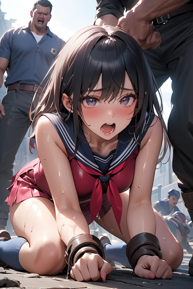cry,tears,cardigan,miniskirt,masterpiece,best quality,ultra detailed,high resolution,extremely detailed CG, (perfect hand),gang bang,1girl,10boys, 10boys, 10boys, 10boys , 10boys ,old man,rape, rape, rape,fellatio, fellatio, fellatio, fellatio,all fours,all fours