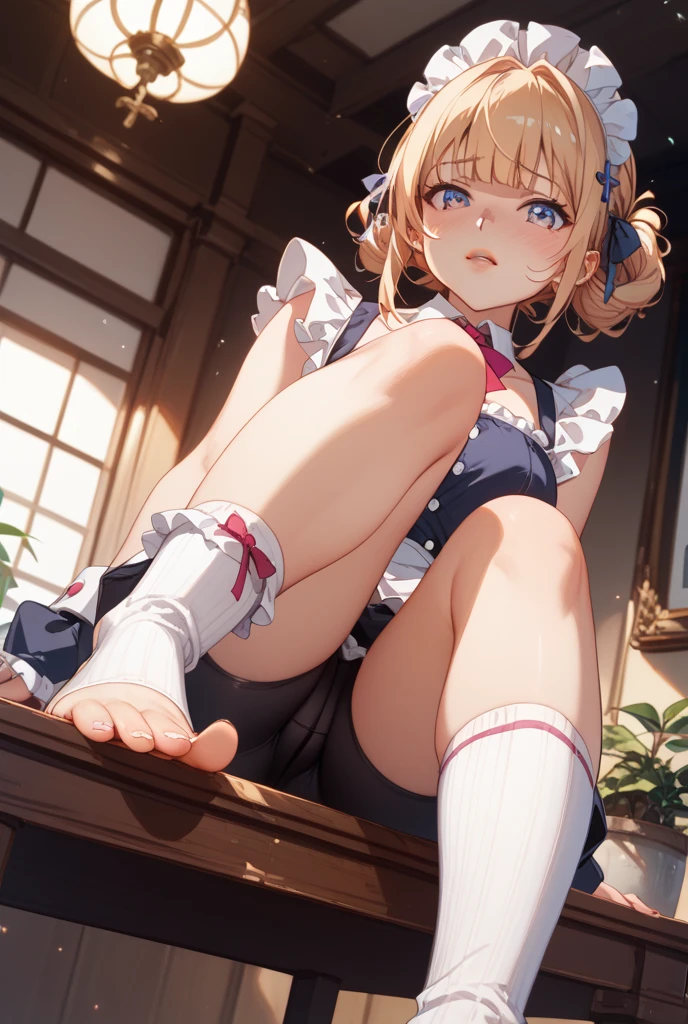 (from above:1.2),(Beautiful Allafed Woman),(((emphasizing breasts:1.0))),(Dynamic angles),(Dynamic and sexy bending pose:1.3),(perky chest:1.2), (pointed chest:1.2),(((Black Tunic:1.3))),(((cakes and bread in the basket),Cute and beautiful girl,Cute round face,Cute smile,with blush cheeks,Red Lip,a girl 22 years old, nsfw:1.2, beautiful body:1.3), shinny skin, BREAK, ((alice in the wonderland:1.3, cute, kawaii, lovely, funny, a girl falling down from sky:1.3, girl flying in sky:1.2, girl floating in air:1.3, rolling upskirt by wind:1.5, (with sparkling eyes and a contagious smile),open mouth, Looking at Viewer, surprised, putting hands on crotch over the skirts:1.35)), BREAK, ((floating things as follows:1.3, PlayingCards, Trump, tea cup, tea pot, tea spoons, pocket watch:1.3, lip sticks, candies:1.2, cookies, jam bottles, classical door_keys)), ((long purply_Blue dress :1.5, wearing long flaired skirt:1.3, the skirt is blowing:1.3, cute White Apron, black stockingedium long platinum-blonde hair:1.2, twin tail hair:1.6, tied hair with a large ribbon), (Blue eyes, bright pupils with highlights, detailed eyes), (lying down on your back:0.7, spreading legs with rising up straight:0.7), sexy posture, fantastic colorful art, (fantasy art:1.2, wondered images), ((correct anatomy:1.5, perfect anatomy:1.3, correct hand, small foot:1.2)),