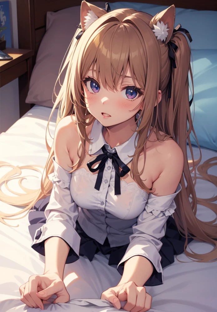 Highest quality, Super resolution video, 8K, Delicate depiction, chibichara, too young girl, １Beautiful girl of the person, Cute face, I want to caress you, Pigtails, On the bed, Completely naked, Small breasts, The hairstyle and hair color change randomly., Sexy pose, Small breasts（:1.6）, The nipples and areola are pale pink., Immature female body, Interested in sex, Erotic, Embarrassed,  Spread your legs wide, Hymen, I want you to touch my pussy, Immature female body, School uniforms are messed up, Moist eyes, Crying profusely,  