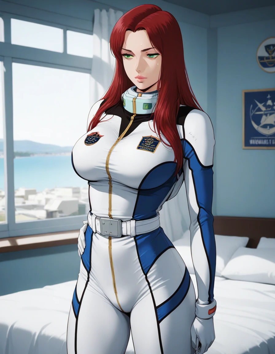 (detailed eyes:1.3), Beautiful Lighting, (real skin), <lora:Tool - Detail up:1>, <lora:y:1>, <lora:good nipples:0.2>,
(outdoors:1.3), dynamic angle,
<lora:MatildaAdjan001:0.6>, MatildaAdjan,1girl,orange hair,short hair,brown eyes,pink lips, spacesuit, white gloves, curvy,