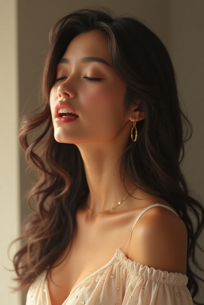 (((8Very high resolution in K, Attention to detail, Very accurate, Tabletop,1With a girl))),photograph & Realistic atmosphere,Glowing Skin,Beautiful Skin,Fine white skin,Detailed face,Beautiful azure eyes,Detailed lips、Very beautiful face,Very well-formed face、A vivid face,Beautiful, shining lips,Beautiful Eyebrows,、,Best natural makeup for professional models,Very beautiful 25 year old Japan woman,huge ,Very shapely breasts、((necklace,bracelet, ring, イヤring)),((Kami One Piece))、Shot in the center of the back,Wear beautiful sandals,Floral Dress,Shiny dark brown hair,Medium Hair,My eyes are watering,A kind smile,Staring at the audience,Beautiful gesture,Beautiful body, Innocence,(Photorealism),Reality Live Action,nail art,Beautiful ass,Beautiful feet,Beautiful smooth curves of the back、Ultra-high resolution、Attention to detail傑作の顔,Natural and realistic faces,Dark Western-style room at night,Beam of light,Professional Lighting