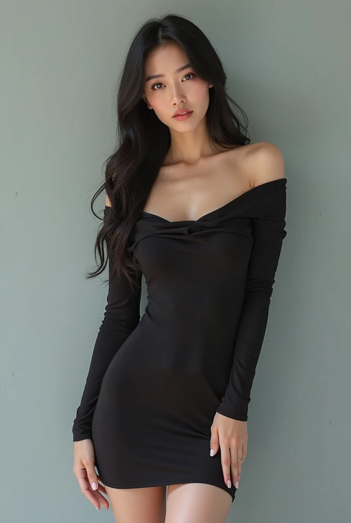 A perfect young female white-collar worker，Chinese big breasts，High picture quality，Works of masters，Black hair，Long hair shawl，Long hair flowing over the shoulders，Beach wave hairstyle，cropped shoulders，clavicle，exquisite face，Hydrated red lips，（（Wear colorful and stylish summer sailor suits））（red colour，blue colors，green color，Violet-orange，In pink，amarelo，Printed clothing），Kurfo，，Colorful pleated skirt，Shadow lace skirt，Sparkling gemstone dress，Lightning astral dress，lumnious，white stockings，Lace material，Silk clothing，Real Human，White interior wall background，CG rendering，16k，Stand up，Empty interior，Do not show your hands，Close-up shot