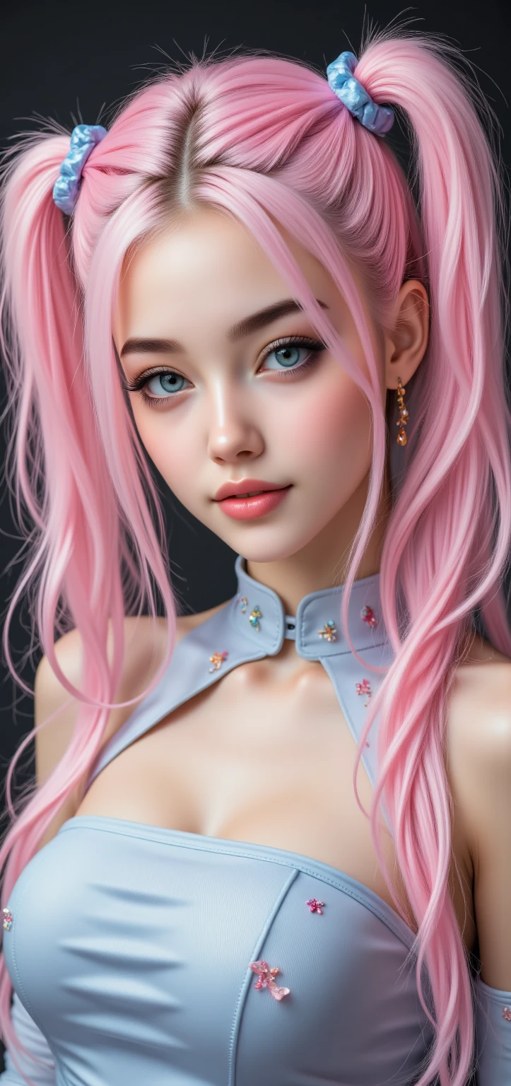 Elfgirl (Komi-san-Elsa frozen Disney tifa final fantasy mezclando modelos .) (ultra FUSION of white and pink hair) Highly detailed CG unity 8k wallpaper, style shot, complex, high detail, dramatic, highest quality movie still image, very detailed, masterpiece, best quality, character design, Elsa, Elsa from Frozen,Komi-san Tifa final fantasy fusion (( Dark style)), realistic ultra-detailed rendering style, natural light, sharp character design, (hard focus, 8k), (((natural skin texture))), 8k textures, soft cinematic lighting, adobe lightroom, dark room, hdr, Sophisticated, Elegant, Rich Detail, Sharp Focuilm Look) )), Soothing Tones, Detail Frenzy, Intricate Detail, Super Detail, Low Contrast, Soft Film Lighting, Dull Colors, Exposure Blending, HDR, Fade, 35mm, f/1.4, ISO64, f16, 25 sec.